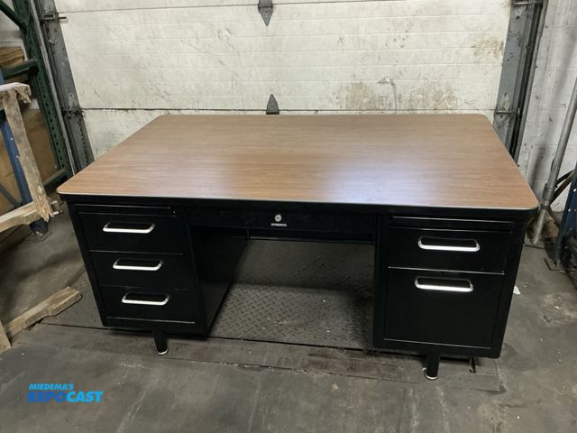 Lot 2-99240 - Large metal desk with (6) various size drawers approx. 60”x36”x29”
