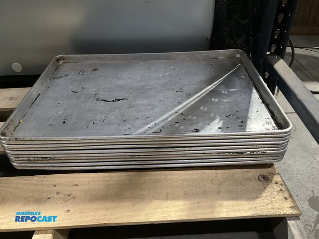 Lot 2-55034 - Lot of (10) 18” x 25” aluminum sheet pans.