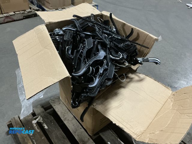 Lot 2-76272 - 2 Boxes Black Plastic Top hangers with Foam Strip.