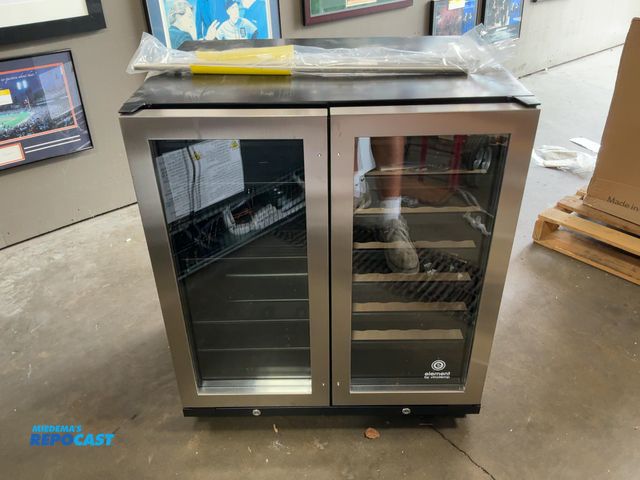 Lot 2-11548 - Scratch & Dent Vinotemp EL-30SWCB2D 33-Bottle and 101-Can Dual-Zone Wine and Beverage Cooler