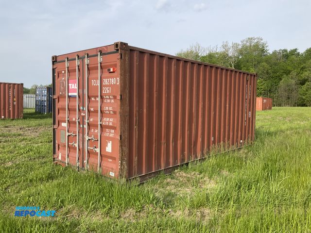 Lot 2-22064 - 20’ Shipping / Storage Container 8’ wide x 8’ 6” tall, swing doors on one end, wood deck, rings for ...