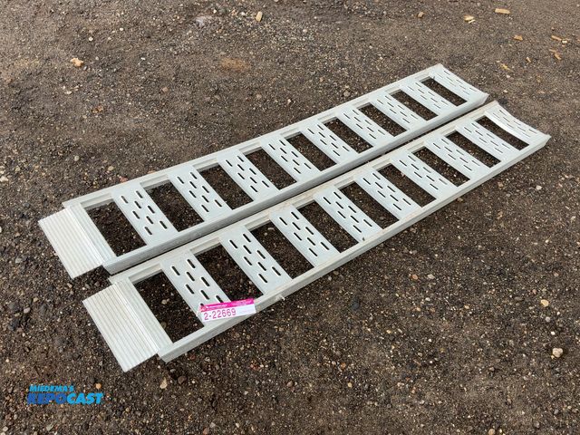 Lot 2-22669 - (2) Used 74” Long Aluminum Ramps, 12” wide, slightly bent
