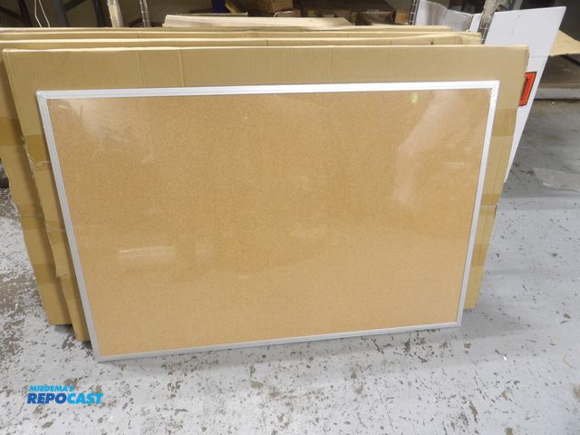 Lot 2-53905 - Lot of (5) Cork bulletin boards, Wall-mounted.
24 x 36" aluminum frame, mounting hardware included, ...