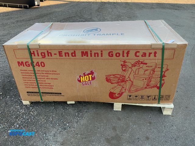 Lot 2-44606 - New SDLANCH MGC40 3-Wheel Mini Electric Golf Cart / Scooter, 60 Volt, 600 Watt Motor, Three Speed, 2...