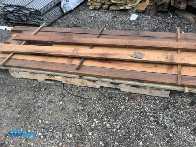 Lot 2-27262 - lot of 15 rough sawn oak boards, 1" x 5"-6 1/2" wide x 6' 3"-10' long