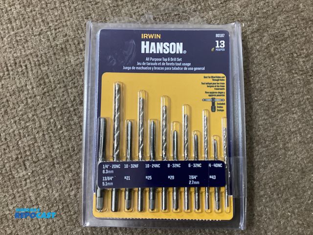 Lot 2-91292 - New Irwin 13 piece All purpose Tap and Drill Set. Includes six taps and six drills, and tap handle.