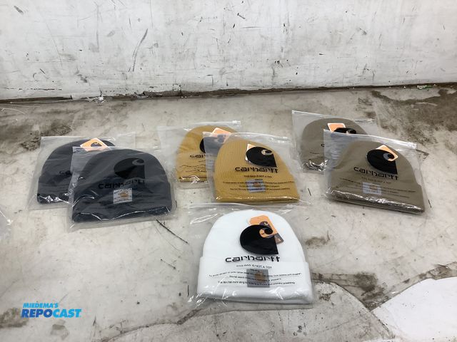 Lot 2-94951 - 7 Carhart hats/beanies, colors: black, yellow, brown, white (new)