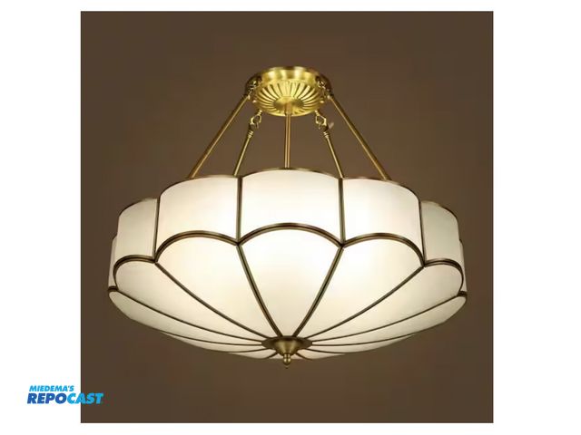 Lot 2-61793 - 23” Flush Mount Ceiling Light - Handmade Gloss