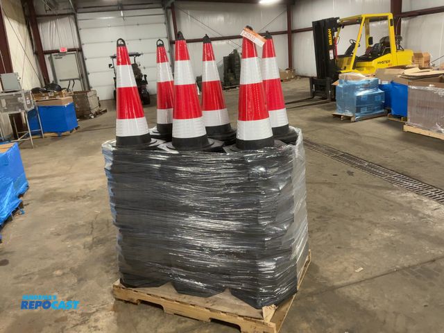 Lot 2-42535 - Approx. (174) New SDLANCH Black Rubber Traffic Cones with Reflective Tape, approx. 15-1/4”x15-1/4” b...