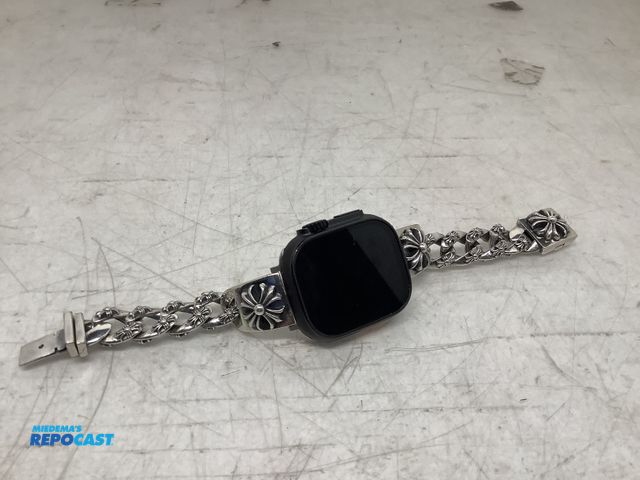 Lot 2-75769 - New Gothic punk Apple Watch with chrome hearts silver chain watch strap