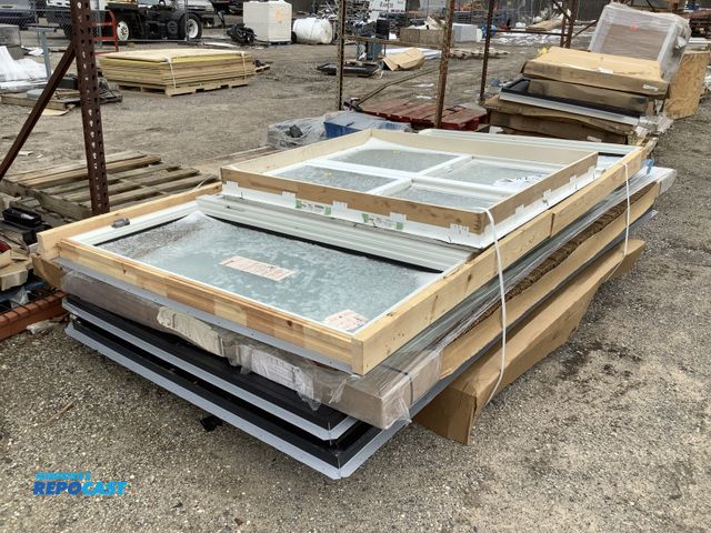 Lot 2-60849 - Approximately 7 Various color framed windows, sizes include: 48”x54”, 114”x60”, (brands include: Jel...