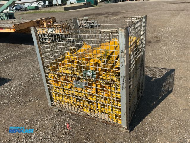 Lot 2-30312 - Metal Forkable Wire Crate full of Pallet Racking Post Protectors, approx. 60-70 total, 24" tall, for...
