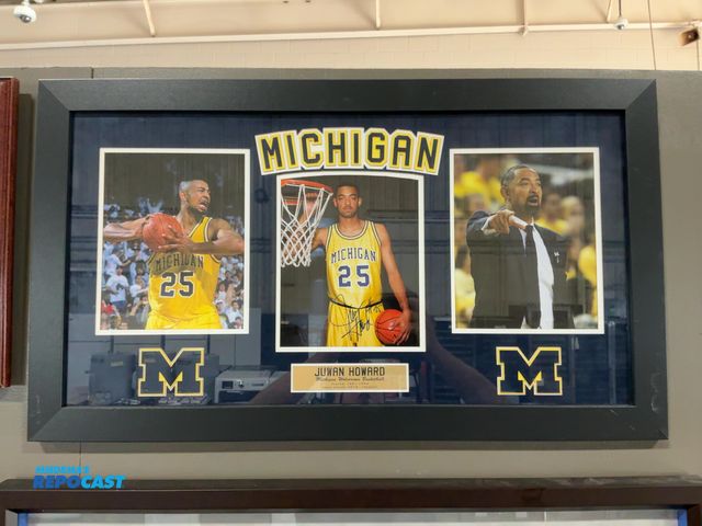 Lot 2-53314 - Framed Juwan Howard 3-Picture Set with Autograph, 33.25” x 19”