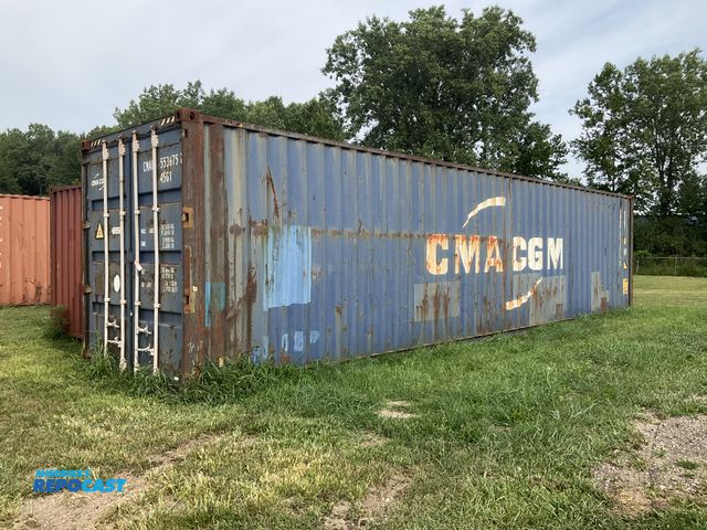 Lot 2-21174 - 40’ High Cube Shipping/ Storage Container, 9’ 6” T x 8’ W, swing doors on one end, wood deck, tie do...