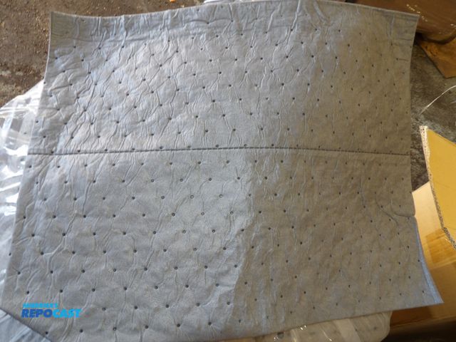 Lot 2-53029 - lot of (200) new spillech absorbent pads 19x15" universal fluids absorbed CFR standards, perforated ...