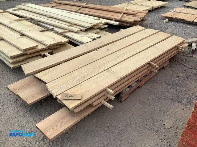 Lot 2-57590 - (16) Oak Boards Rough Sawed - approx. 1" thick, 7-1/2"-9-1/2" wide x 6'2"-9' long