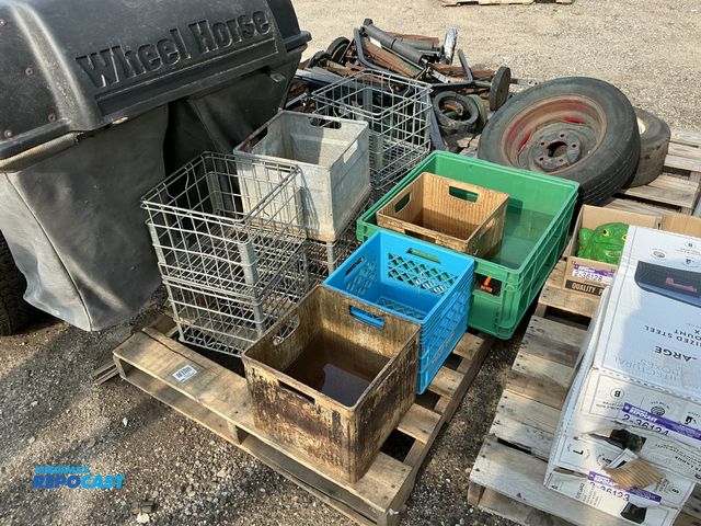 Lot 2-18164 - Lot of Vintage Metal &amp; Plastic Milk Crates.