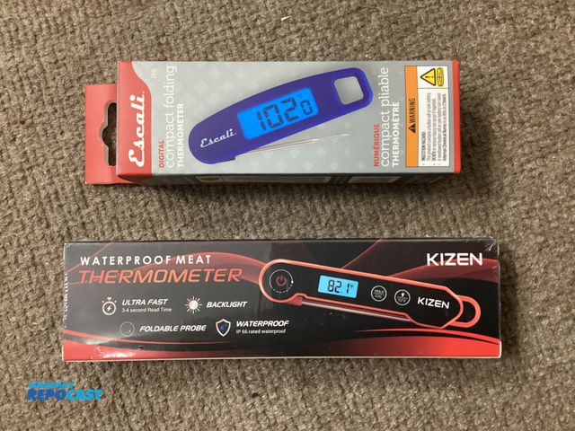 Lot 2-67329 - New New KIZEN waterproof digital food thermometer. It is folding, waterproof, magnetic, LCD screen. ...