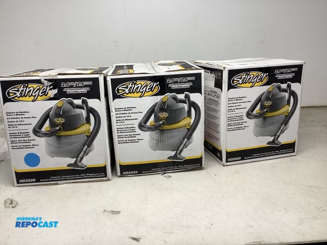 Lot 2-74267 - Lot of (3) 2gal. Stinger Vacuums wet/dry