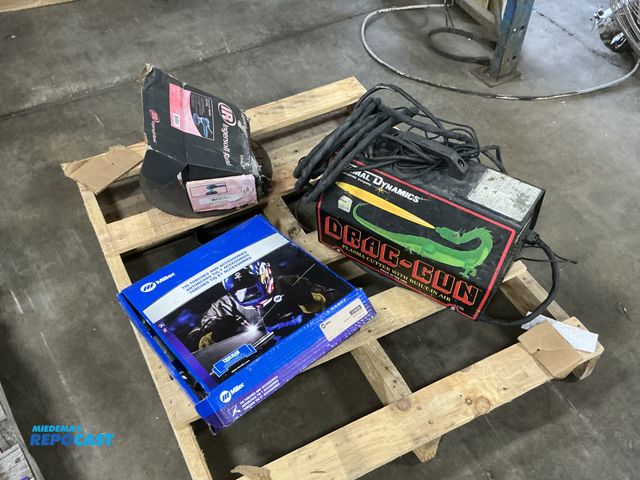 Lot 2-33678 - Lot of ingersoll Rand dual action sander, miller tig torch accesorries, and drag-gun plasma cutter.