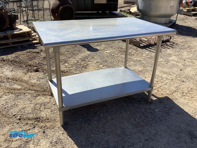 Lot 2-75440 - Stainless Steel restraint food preparation table in good original condition. The fable size is 48 in...