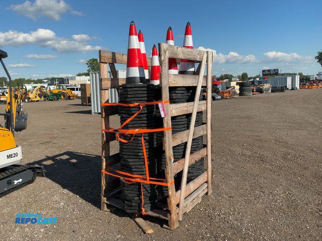 Lot 2-20119 - Approx. (200) New SDLANCH Black Traffic Cones with Reflective Tape, approx. 15-1/4”x15-1/4” base and...