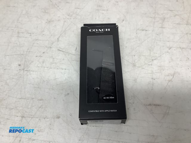 Lot 2-75767 - New Coach black smartwatch straps, compatible with AVEC Apple Watches and con Apple Watches