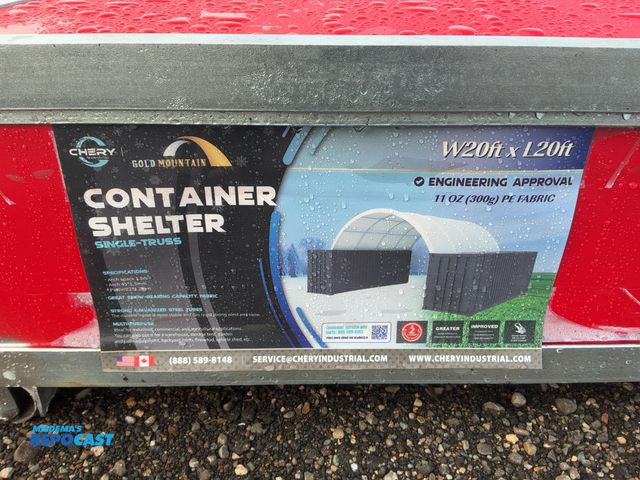 Lot 2-21057 - New Chery Industrial Gold Mountain 20’x20’ Container Shelter, Single Truss, 11 Oz PE Fabric, Galvani...