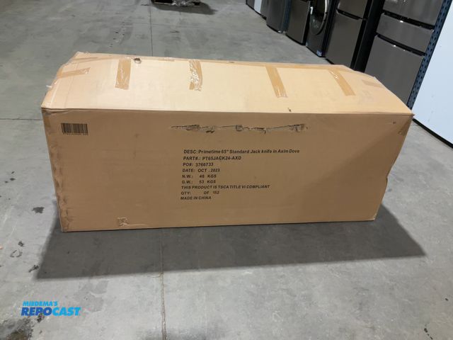 Lot 2-15211 - 1 Primetime 65” Standard Jack knife RV Sleeper Sofa in Axim Dove