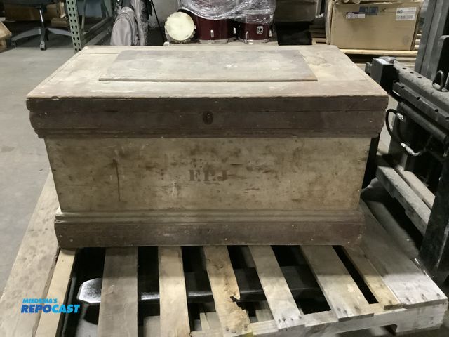 Lot 2-24610 - Antique carpenters tool chest with tools. 37” x 22.5” x 20” tall.