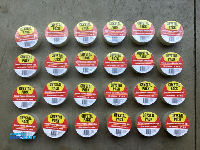 Lot 2-36624 - 24 Rolls of Crystal Pack General Purpose Adhesive Tape. 1.8” X 100 yards. 1.89 mil thickness.