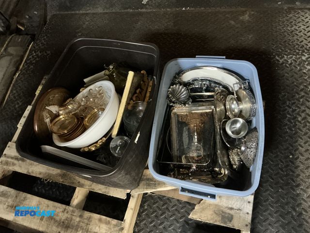 Lot 2-93370 - Lot of (2 Totes) of Miscellaneous Decor, Cups, Dishes, Candles, and More