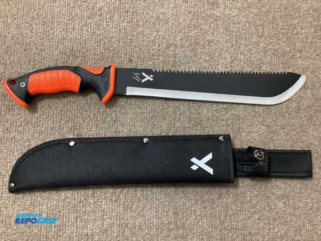 Lot 2-76403 - New Bear Grylls Machete with saw blade. Dual-Action Blade: Features a smooth edge for chopping brush...