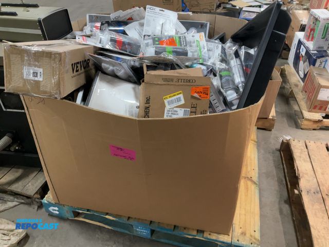 Lot 2-19623 - Gaylord of Ice and Water Refrigerator Filters, Plastic Tote, Dinner Plates, and More