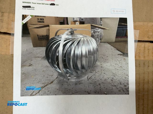 Lot 2-65732 - New Empire wind driven turbine exhaust ventilator with steel housing