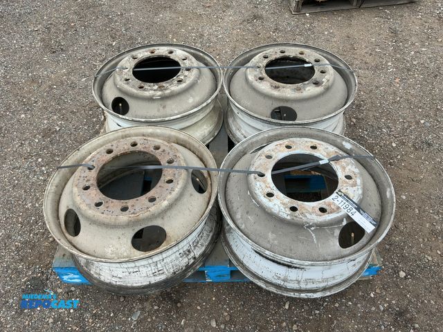Lot 2-11984 - (4) Steel 22.5” Hub Pilot Semi Wheels
