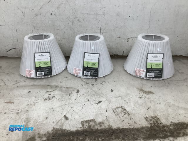 Lot 2-35675 - 3 Threshold Small lamp shades color:white 5.5”x 10”x 7”