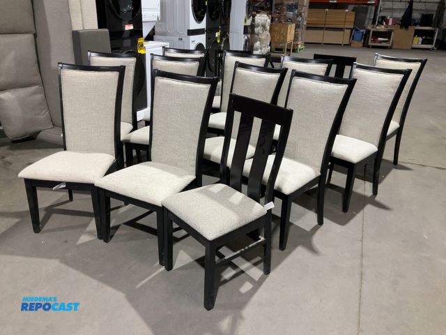 Lot 2-15220 - Set of 15 Padded Cloth Wood Frame Dining Chairs- Very Good Condition