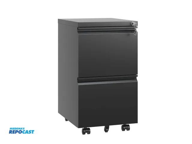 Repocast.com - Lot 2-61939 - 1 THZMJ-001B 2-drawer mobile black metal ...