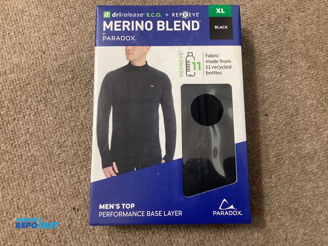 Lot 2-30181 - New Merino Blend Men’s Top Performance Base Layer by Paradox.  1/4 zip, drirelease, polyester, natur...