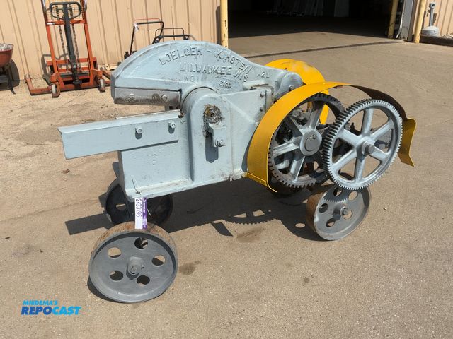 Lot 2-33196 - Antique Doelger-Kirsten No. 1 Alligator Shear, 12” Blades, 27-3/4” Diameter Smooth Pulley Turns Gear...