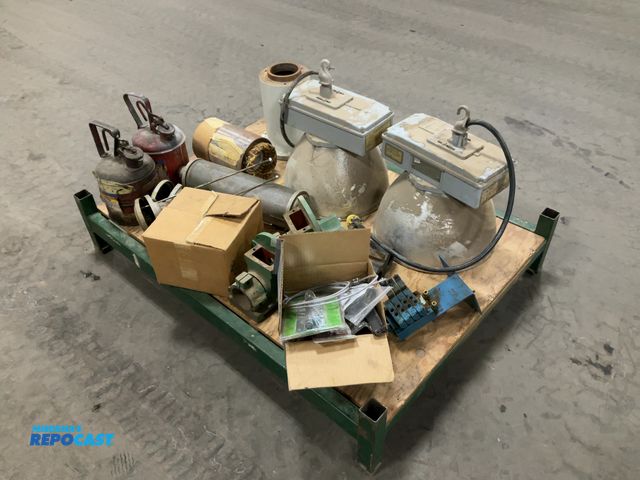 Lot 2-19394 - Skid lot of miscellaneous items including: lights, filters, and more