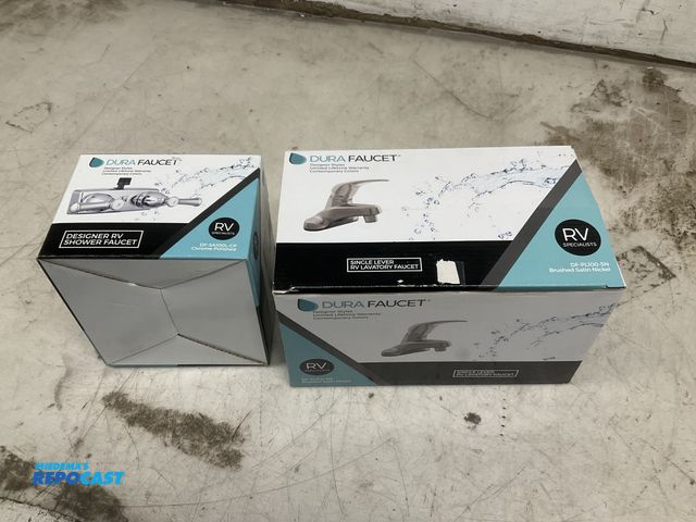 Lot 2-79962 - Lot of (1) Dura Faucet, RV Shower Faucet DF-SA100L-CP Chrome Polished, (1) Dura Faucet Single Lever ...