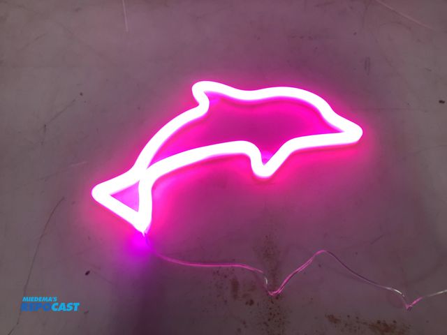 Lot 2-74514 - New Hanging LED Light-Up Dolphin Sign