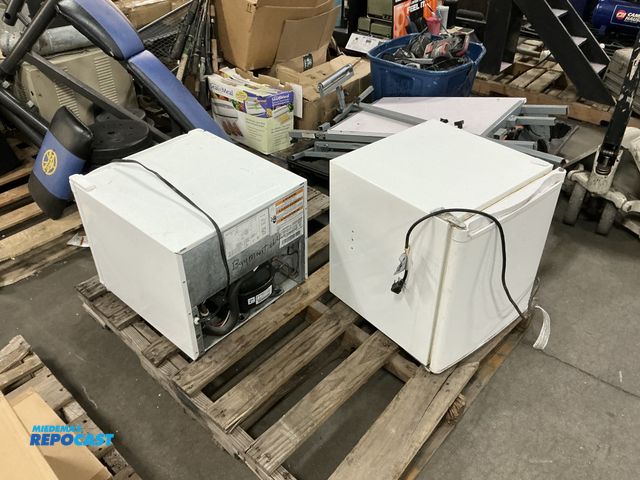 Lot 2-23823 - BC-46/H(+) 115V white mini fridge-size: 17”x18.5”x19”H (serial number: A080100004), and one Whirlpoo...