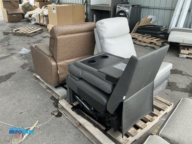 Lot 2-76864 - Lot of (3) Thomas Payne rv chairs -black/brown/gray
