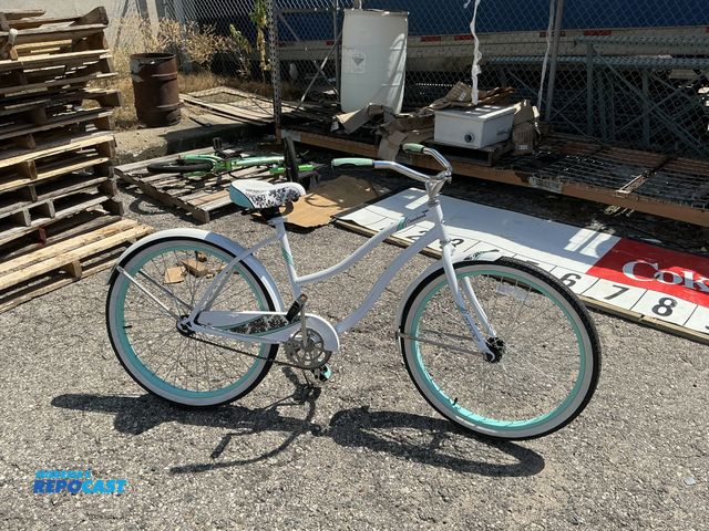 Lot 2-76601 - Huffy Cranbrooke white black and blue bike-has kickstand