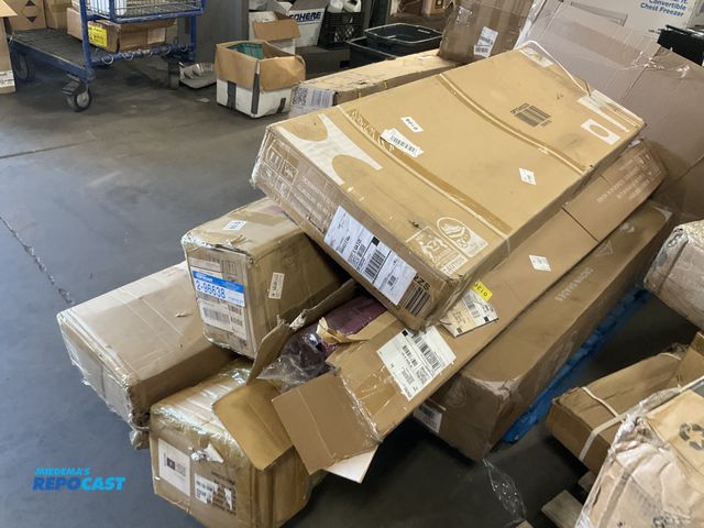 Lot 2-96638 - Skid lot of 2 chicken coops may have missing parts and an awning 13’ x 10’, and another awning/crown...