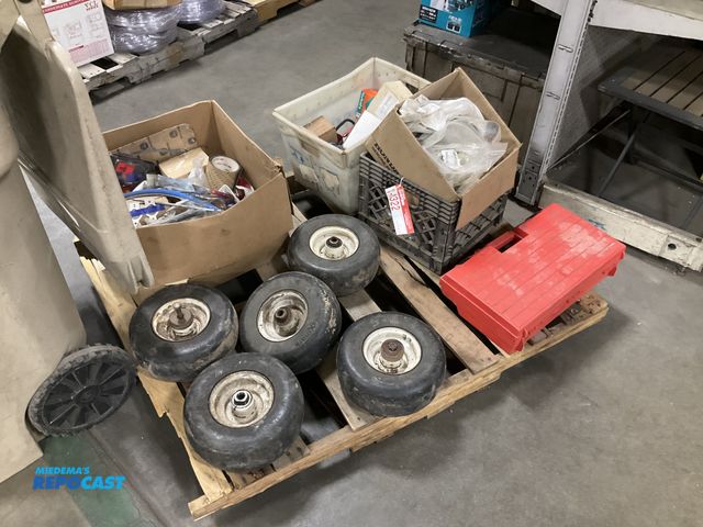 Lot 2-25540 - Skid Lot of Exmark mower, Kohler, Kawasaki Parts Description: Skid lot of new &amp; used Exmark mowe...