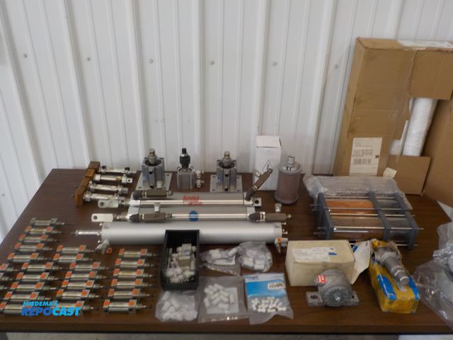 Lot 2-16279 - lot of 38 cylinders, air connectors, relief valve, filter elements
